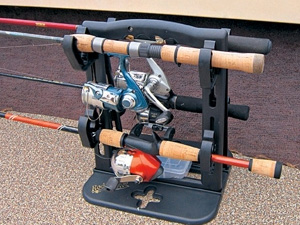 Mount rods and reels in boat