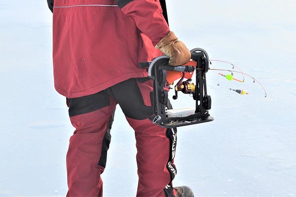 Custom made ice fishing system for fishing rods.
